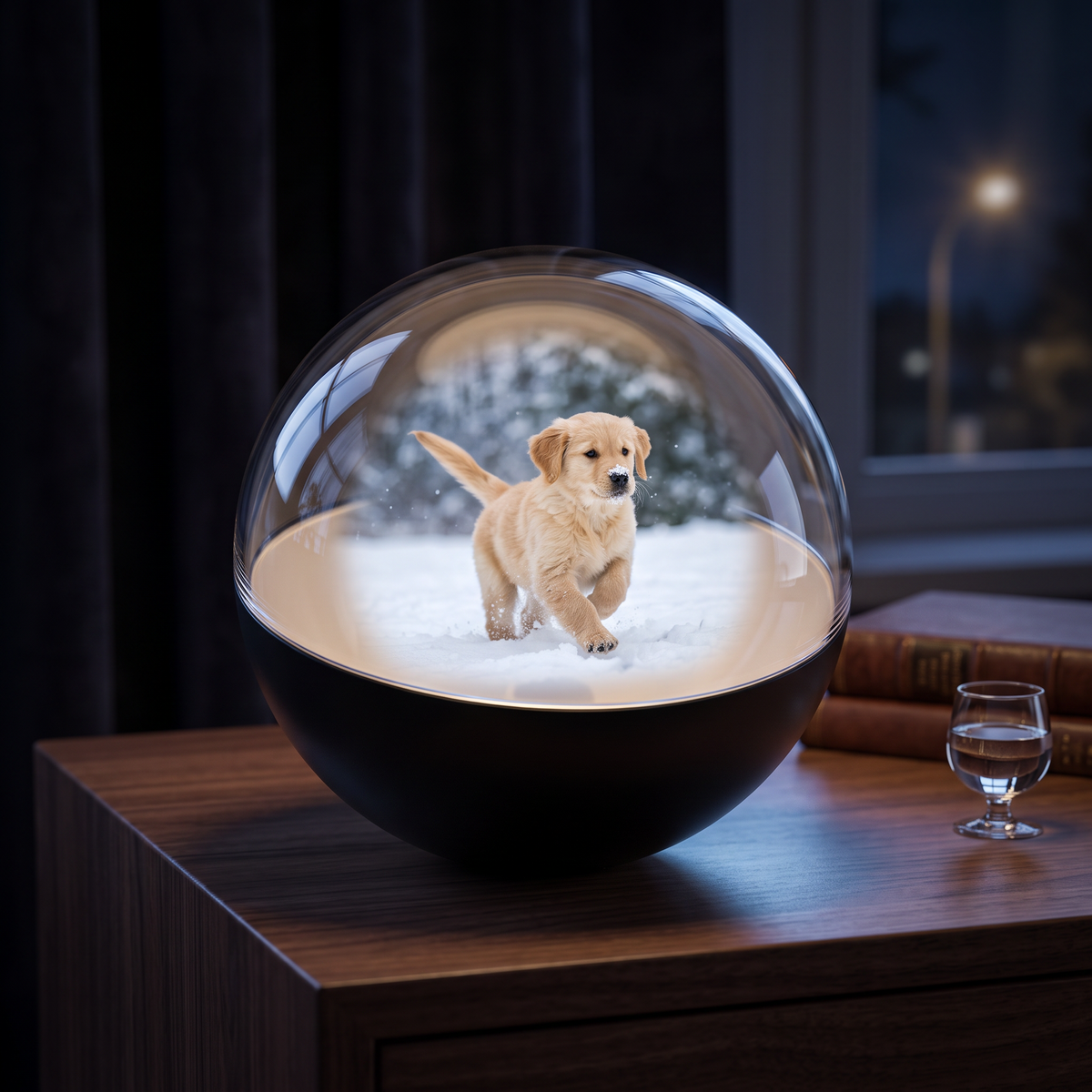 Rigi Erinnerungskugel auf dem Nachttisch